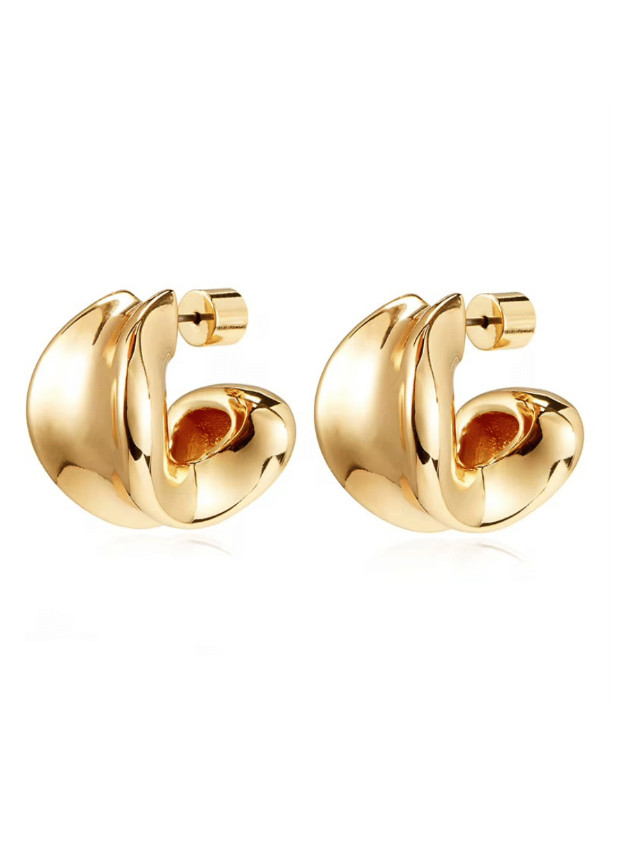 mini block hoop earring