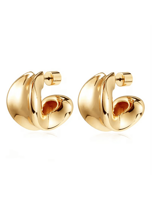 mini block hoop earring