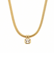 Bezel Square Necklace in gold from the Last Orders jewellery gift set