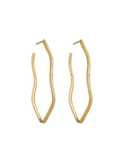 Crysta wave hoop earring