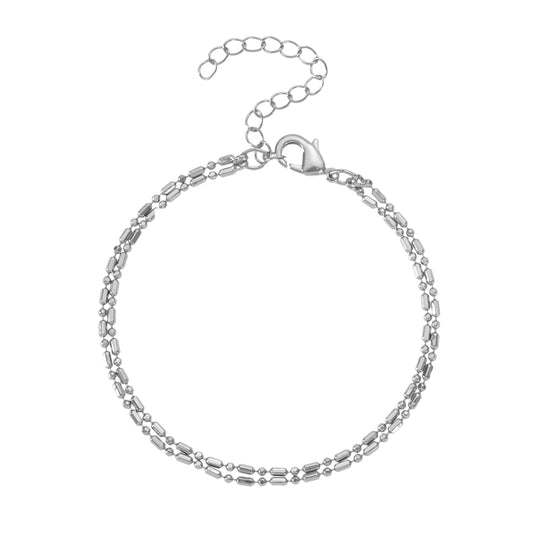 little layer link delicate bracelet in silver