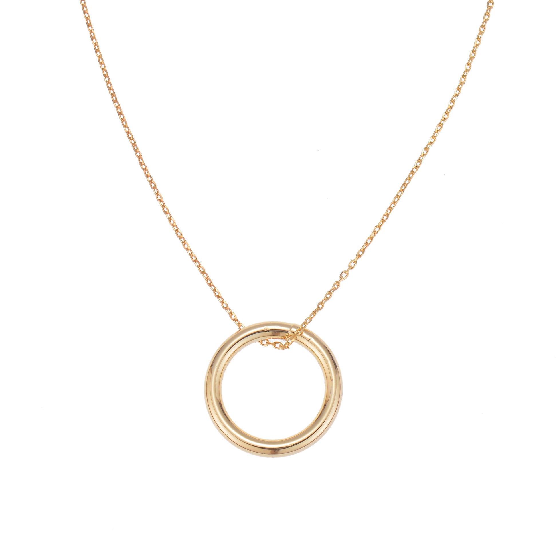 single circle necklace gold