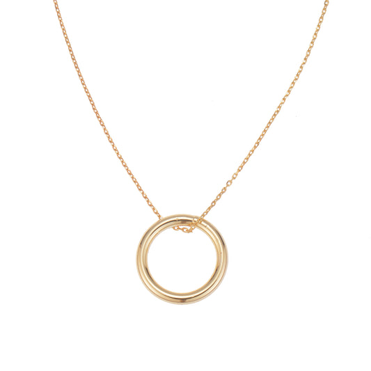 single circle necklace gold