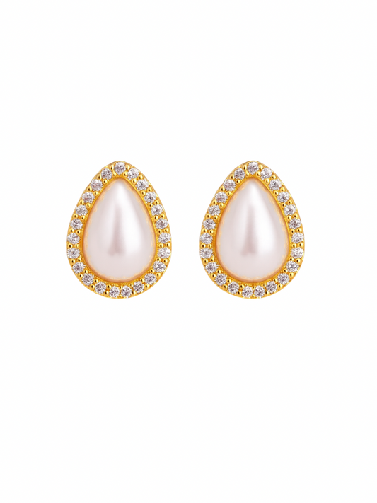 Bridal Tear Pearl Studs