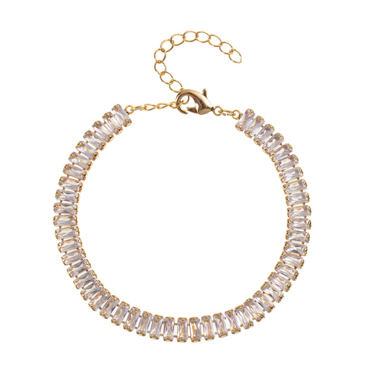 baguette necklace and bracelet gold