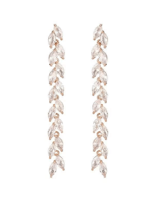 crystal leaf earring