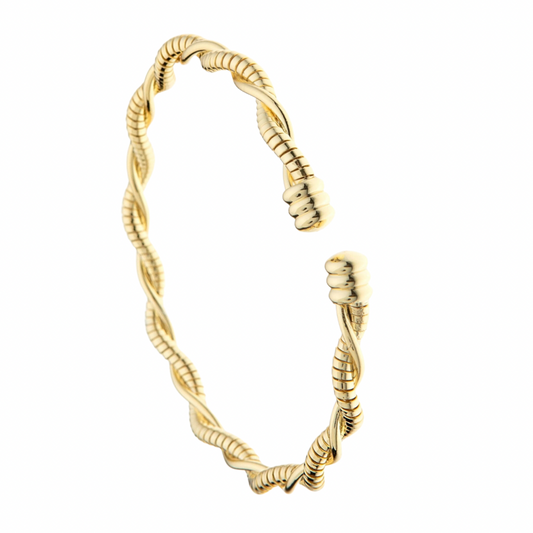wrap twist gold bangle bracelet