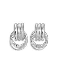 Double Knot Silver Earrings