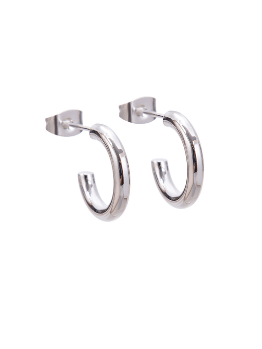 small silver hoop earrings