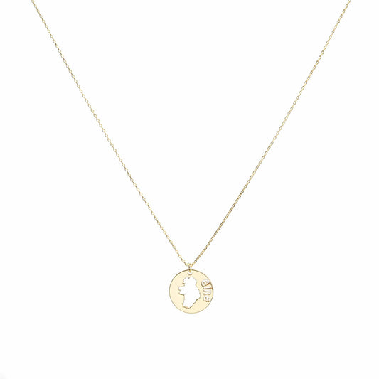 Irish Map Necklace in Gold