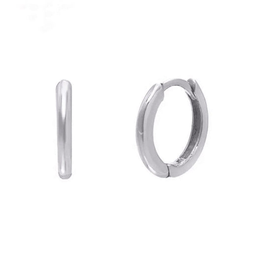plain silver huggie hoops