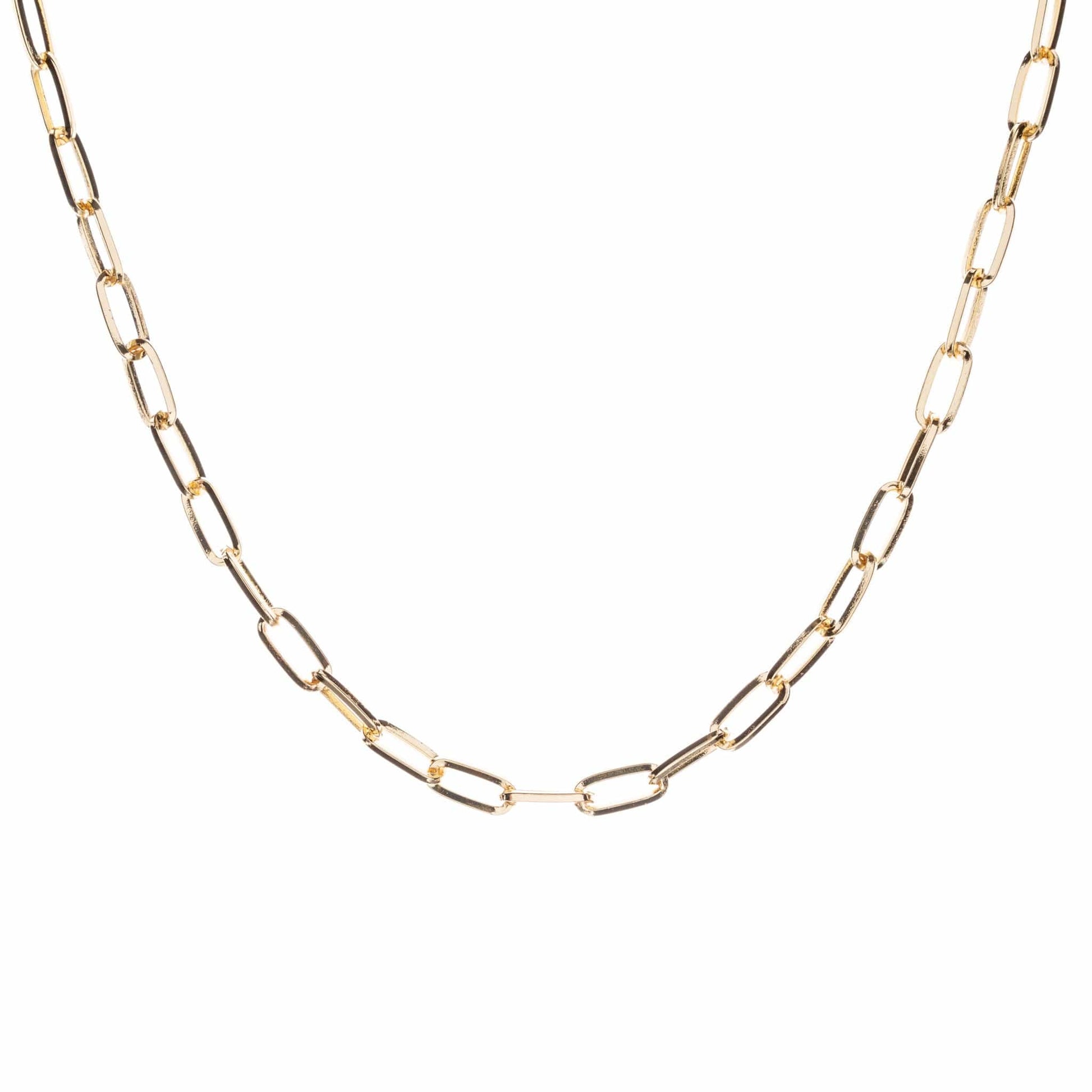 Paperclip link necklace in gold