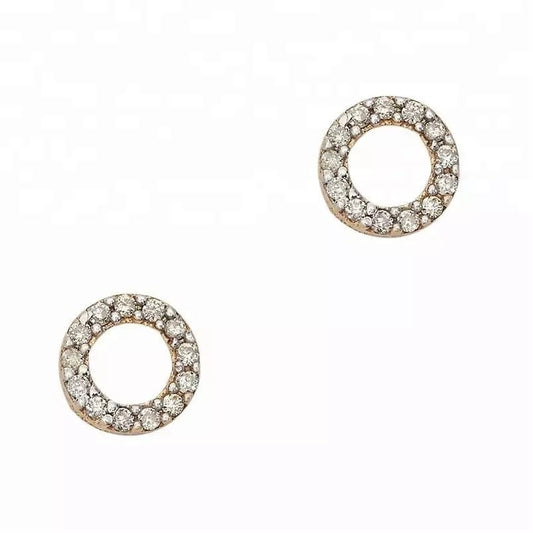 Diamante circle stud earrings