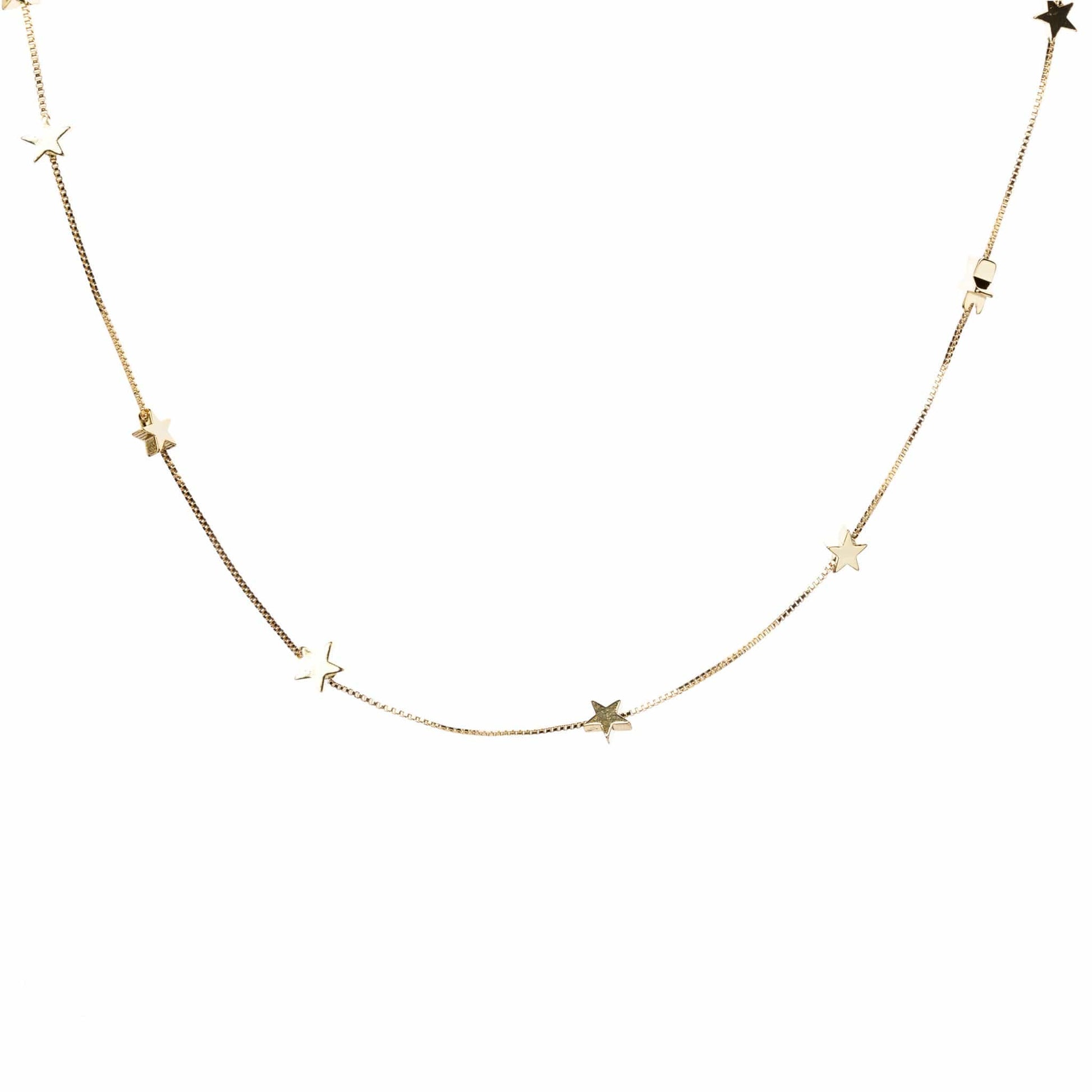 star charm necklace on a box chain