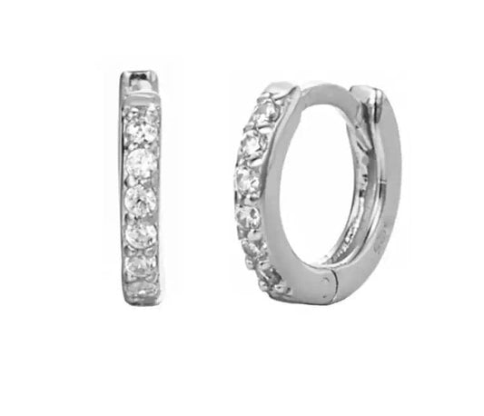 Silver huggie hoops