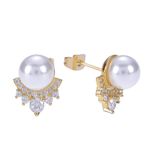 wedding pearl stud earrings