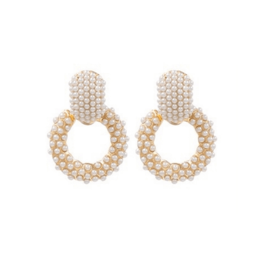 bridal pearl  statement earrings