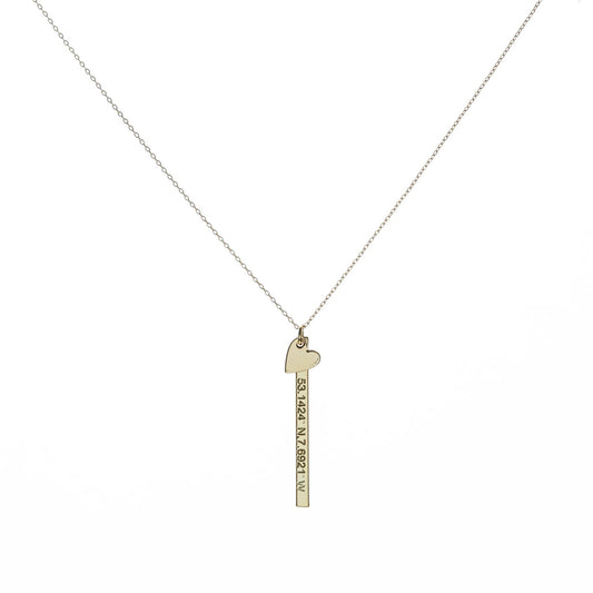Home is where the heart is. Irish drop bar and gold heart necklace 