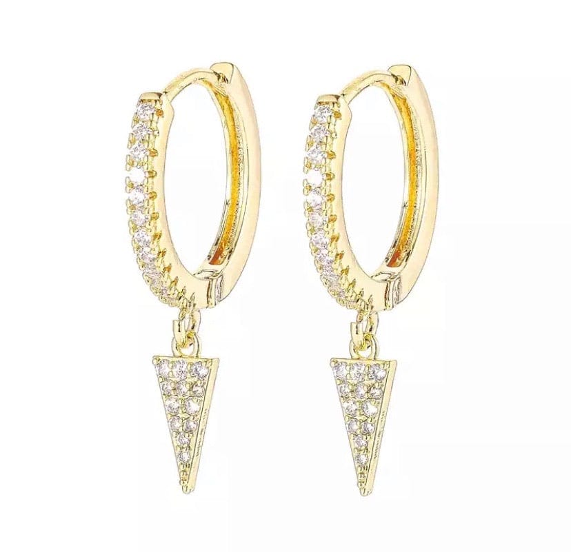 gold spear huggie hoop