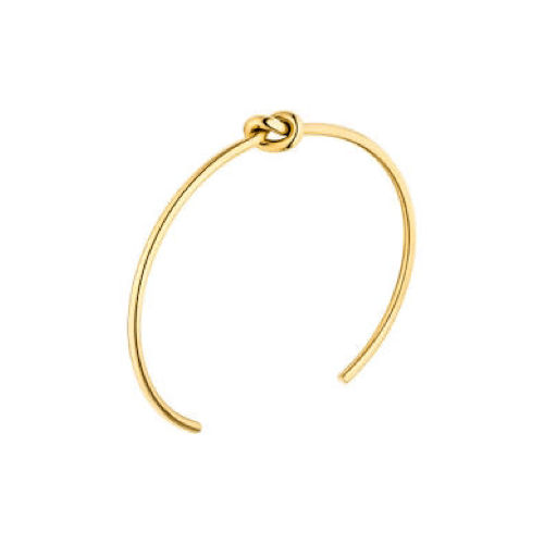 Adjustable knot gold bangle