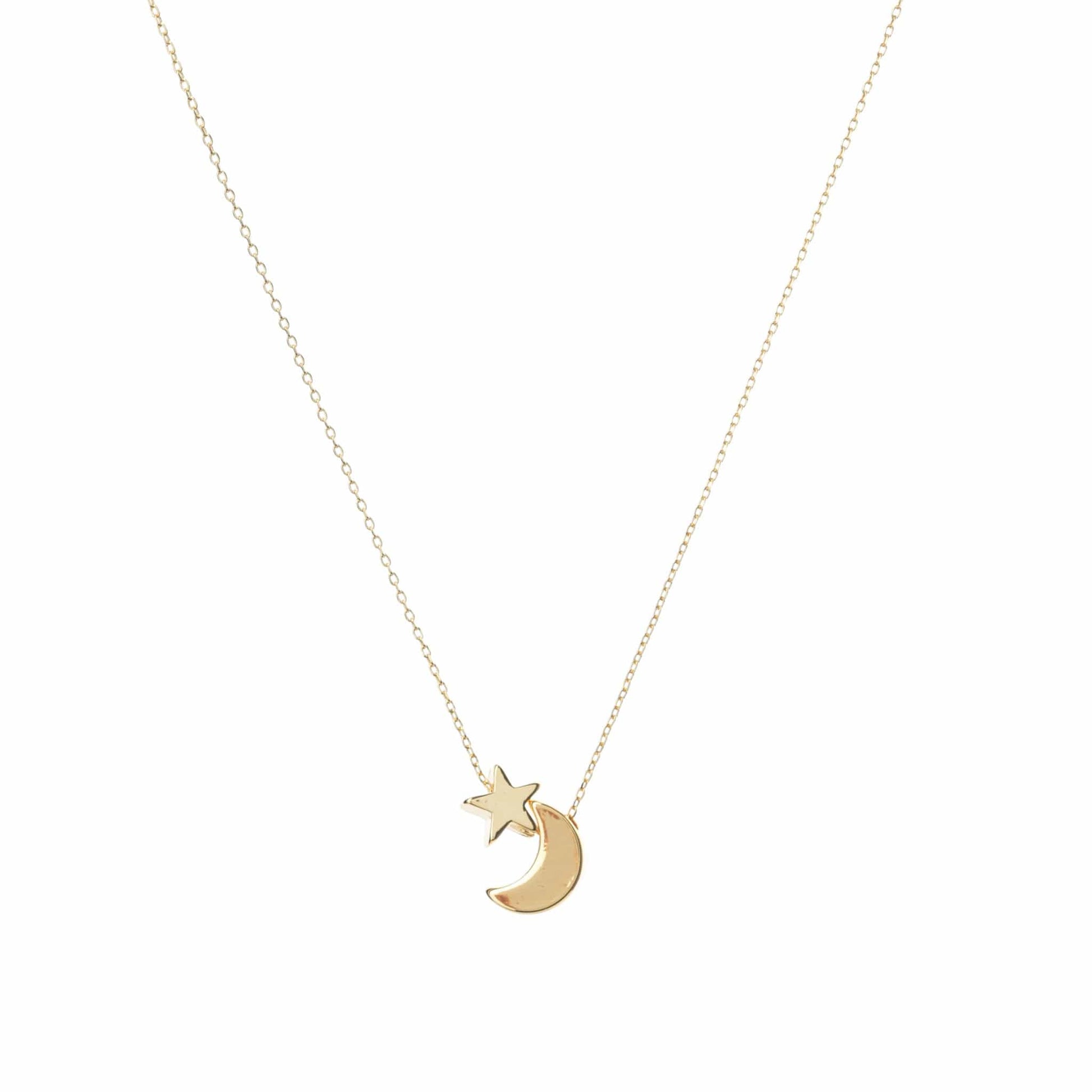 Gold moon and star charm stacked