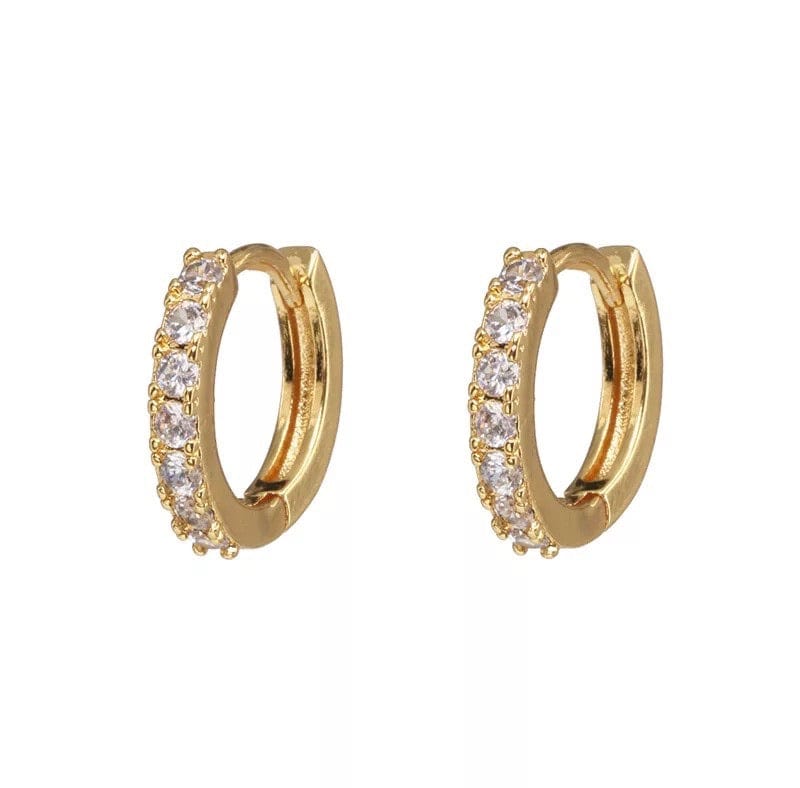 Small gold diamante hoop shop earrings