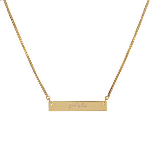 Gra love bar script gold necklace