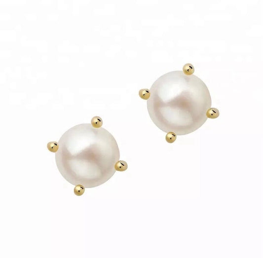 pearl stud earrings