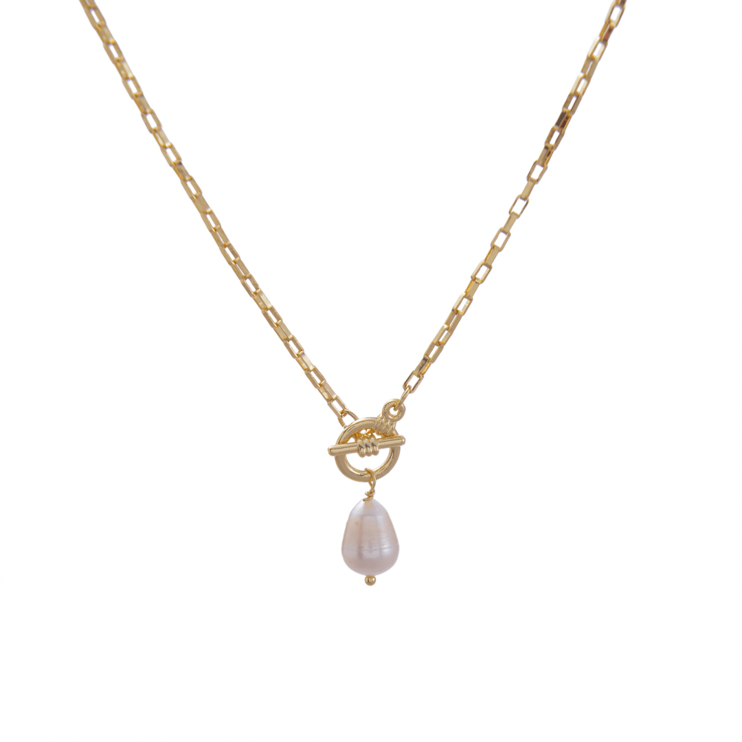 Pearl t-bar necklace