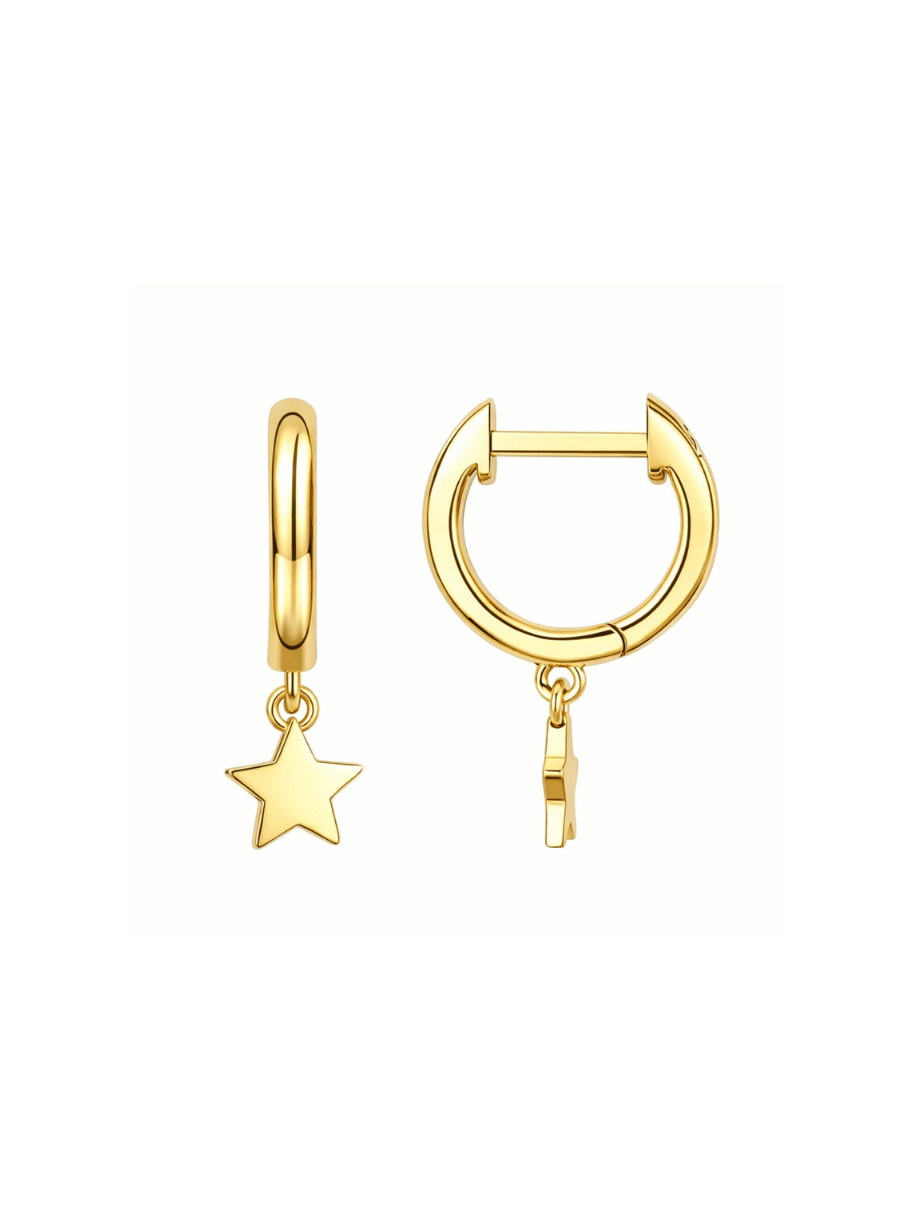 gold star huggie hoops