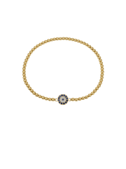 gold beaded evil eye