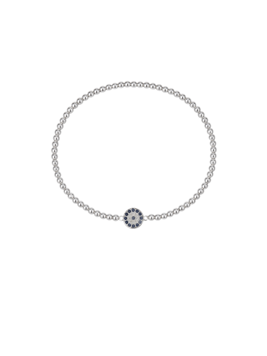 evil eye bracelet in silver