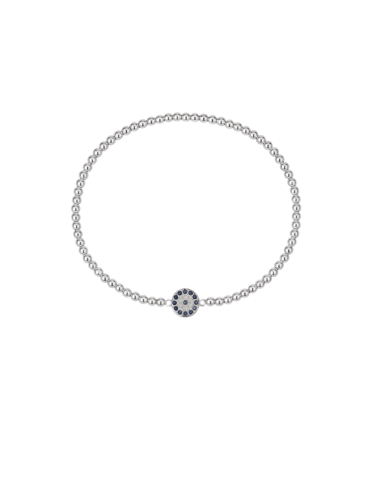 evil eye bracelet in silver