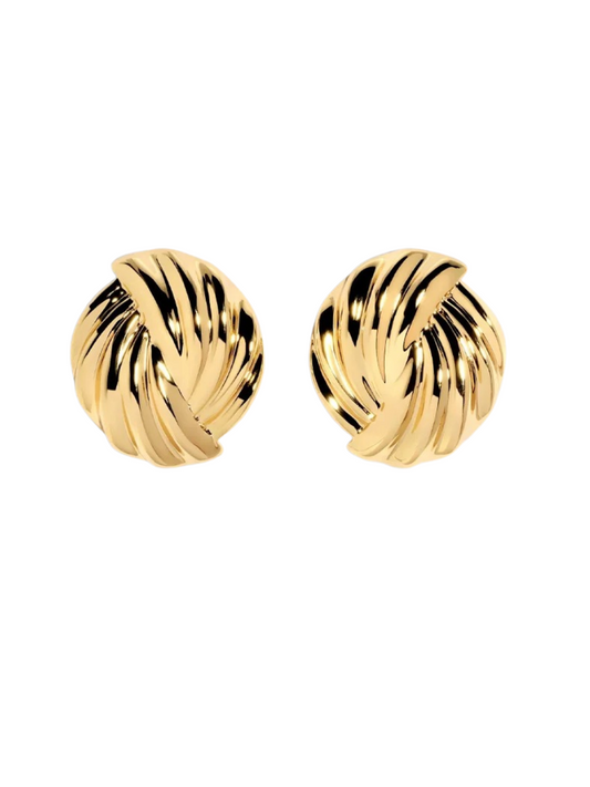 chunky round stud earrings