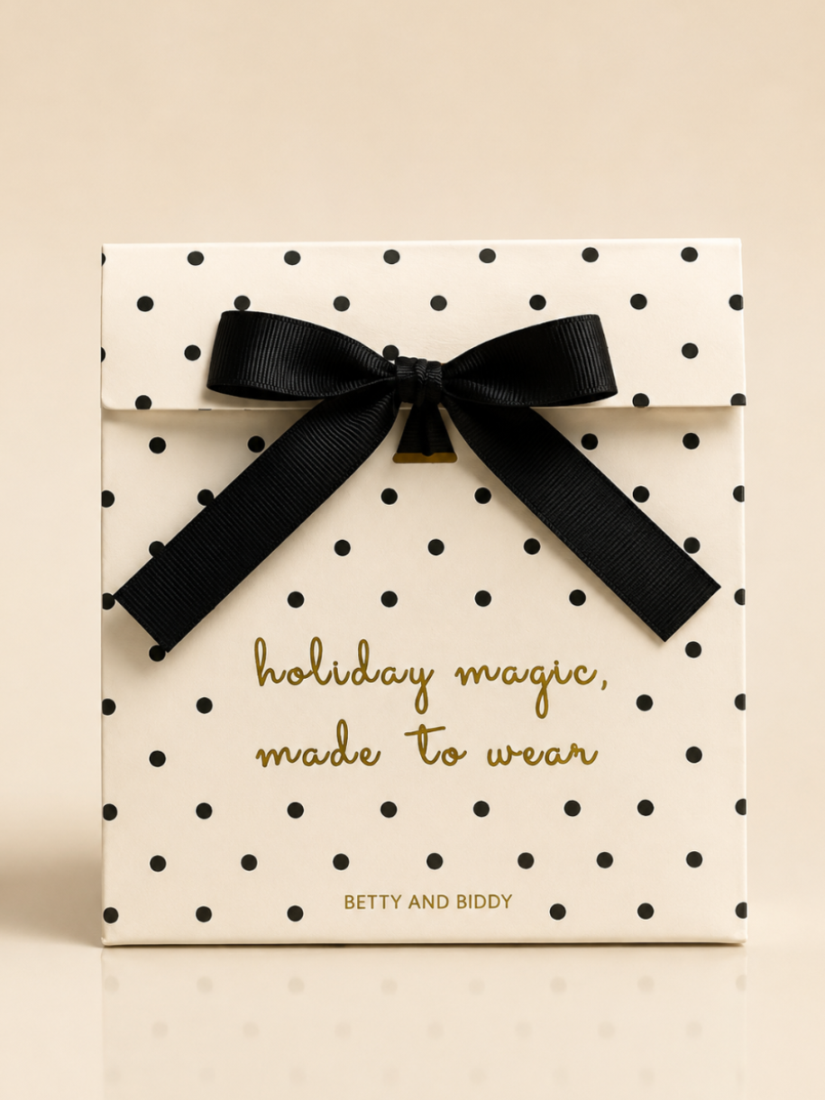Betty & Biddy Holiday Gift Box – festive holiday seasonal jewellery gift box packaging