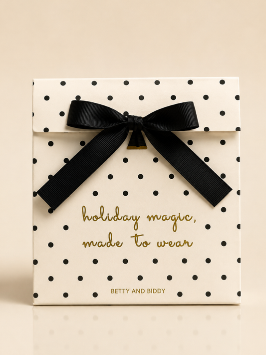 Betty & Biddy Holiday Gift Box – festive holiday seasonal jewellery gift box packaging