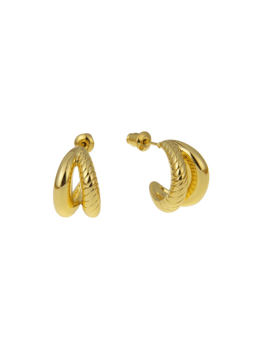 mini block hoop earring