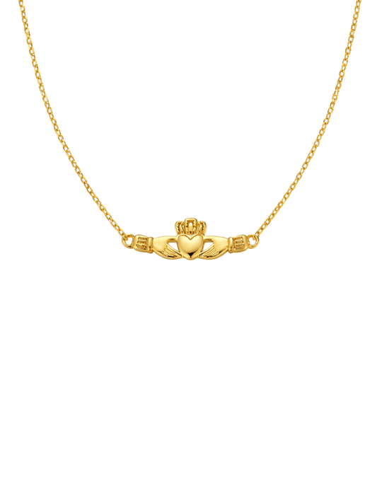 Claddagh Box Bar Necklace in Gold