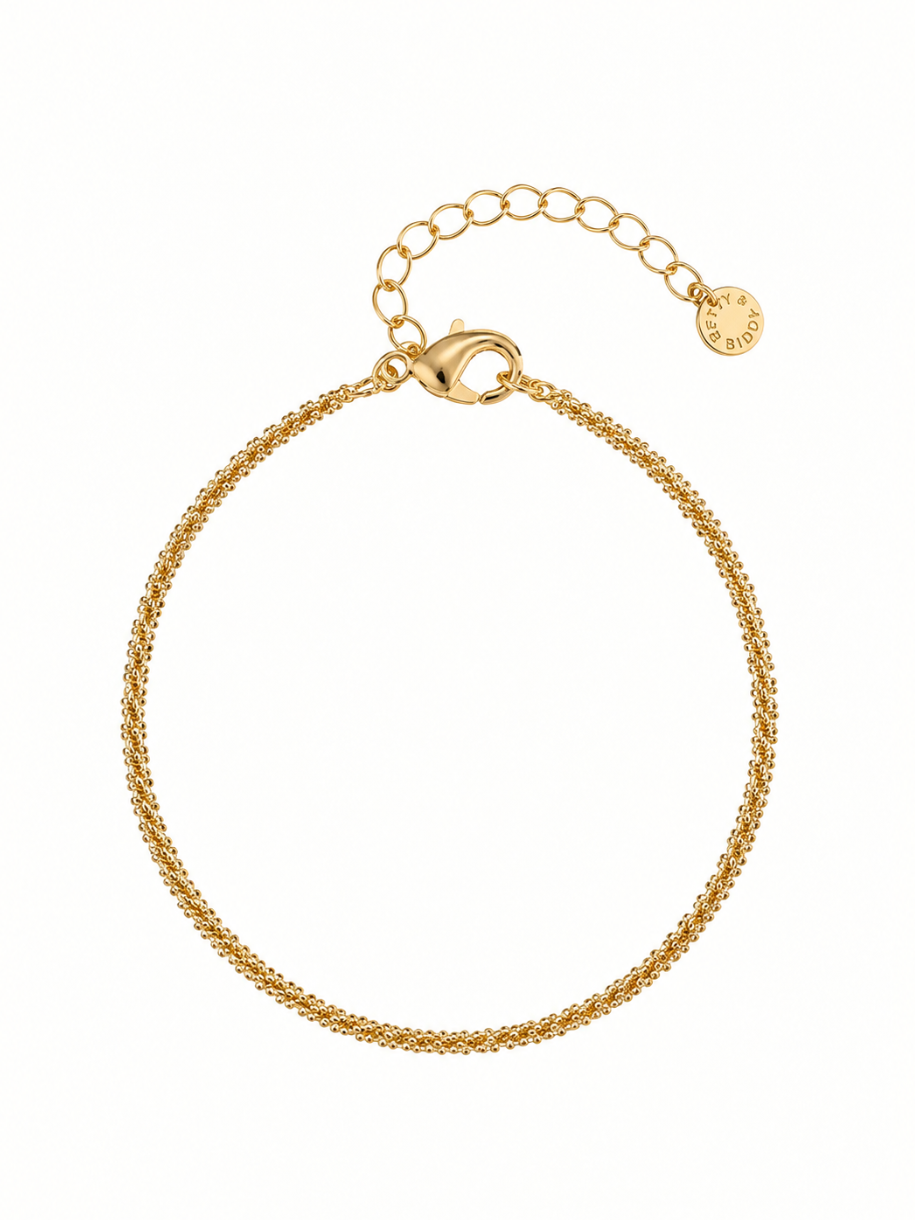 Dainty Jagged Bracelet in gold, a delicate textured chain bracelet perfect for everyday wear and jewellery stacking