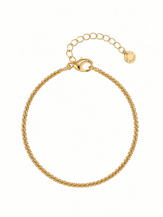 Dainty Jagged Bracelet in gold, a delicate textured chain bracelet perfect for everyday wear and jewellery stacking