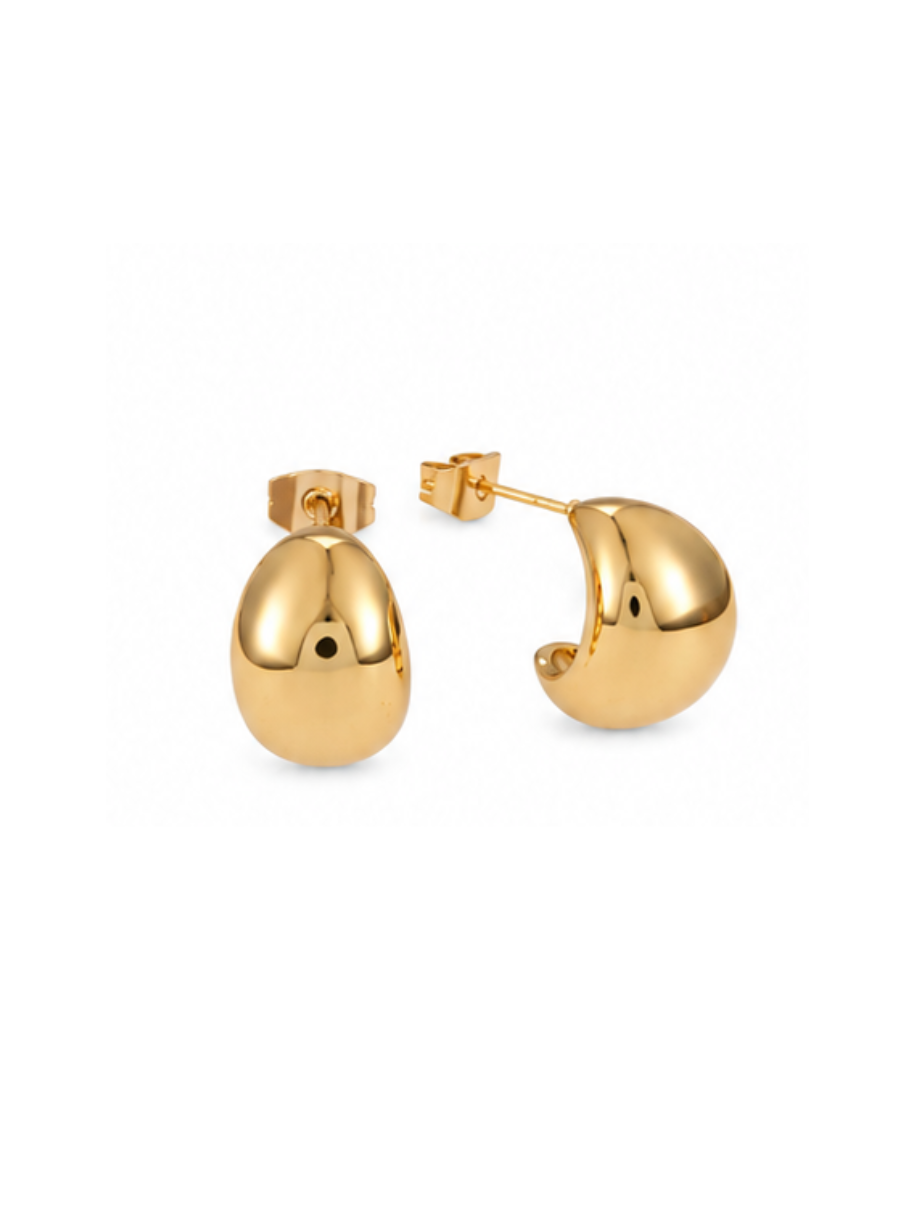 Gold Dome Hoop Earrings from the Home For The Holidays jewellery gift set