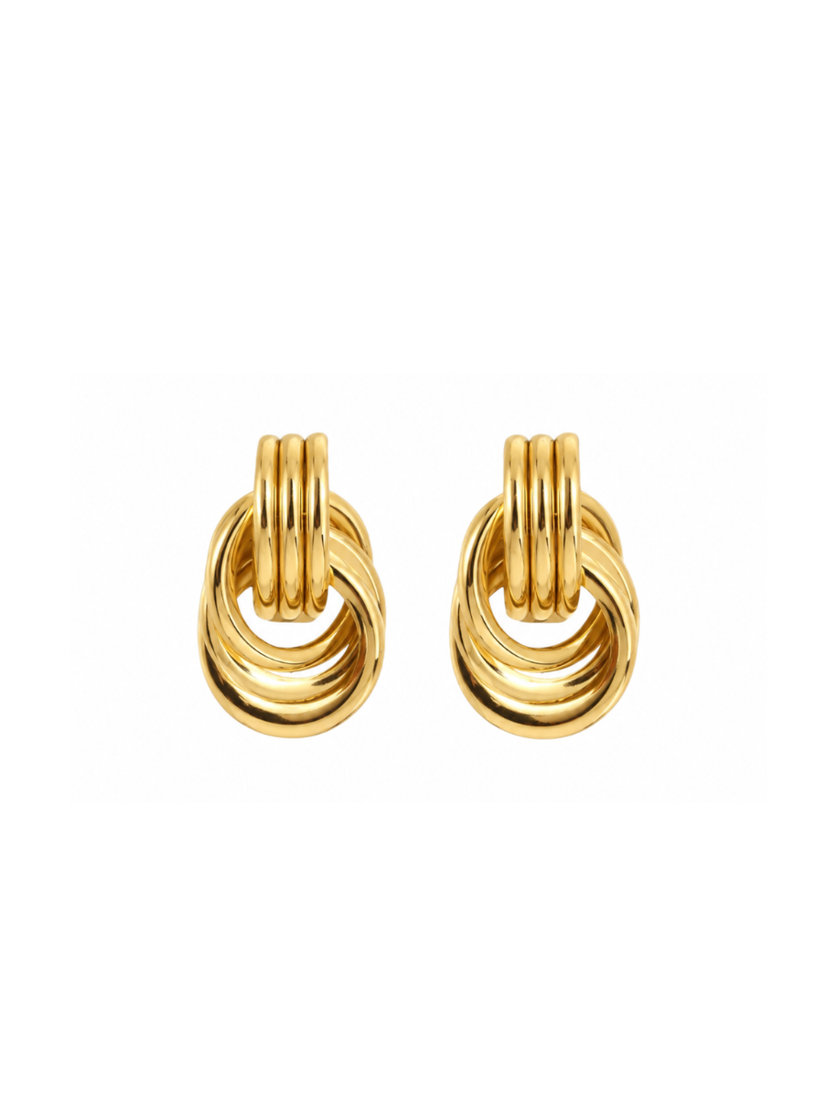 Double Knot Earrings in gold from the Last Orders jewellery gift set