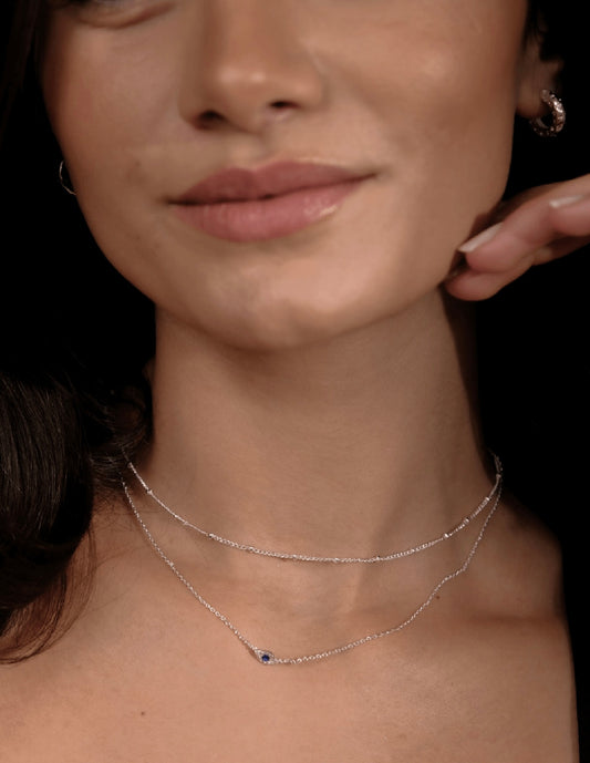 Silver Evil Eye Set - petite and huggie hoop