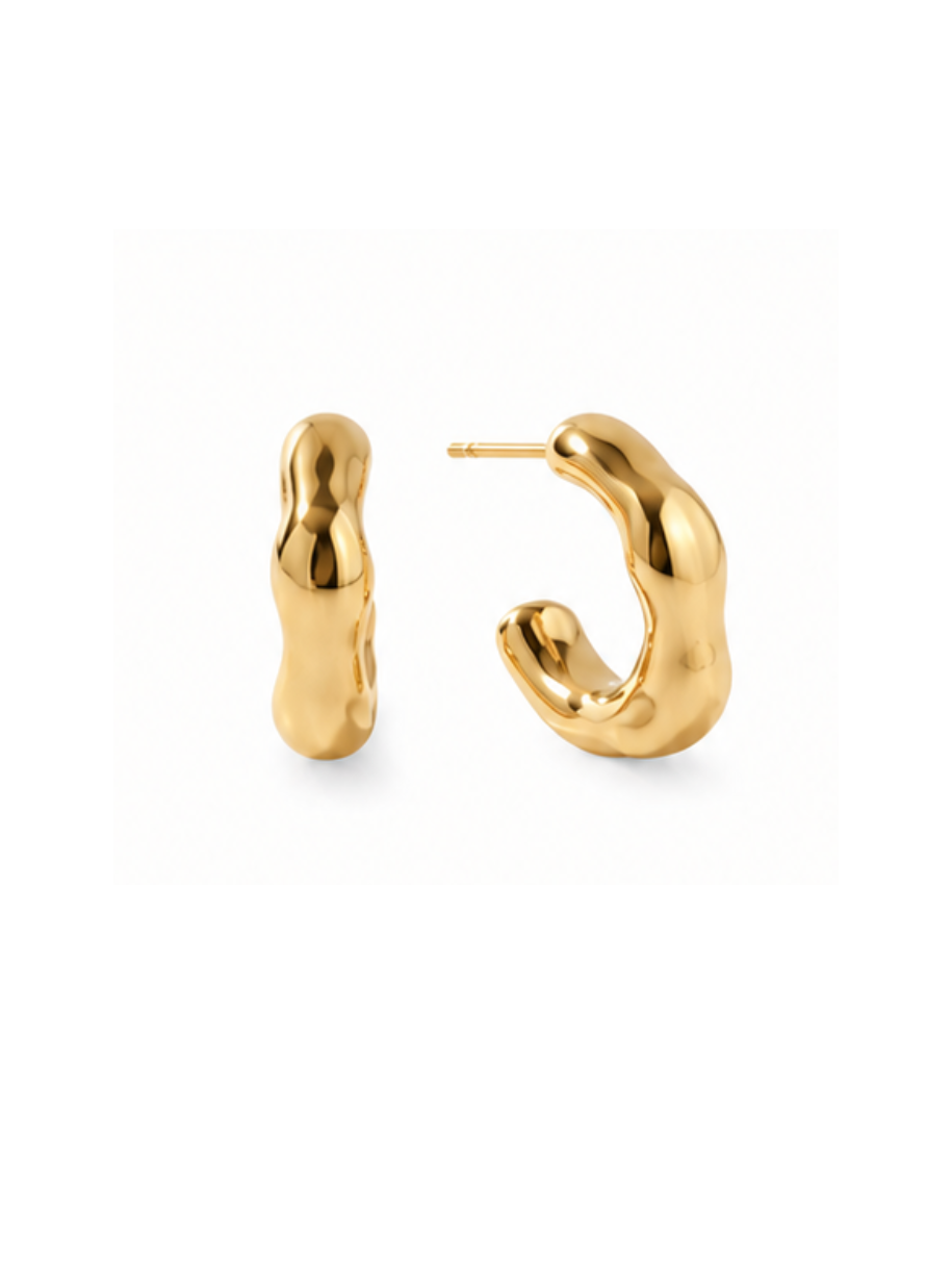 Hammered Hoop Earrings in gold from the All Wrapped Up jewellery gift set