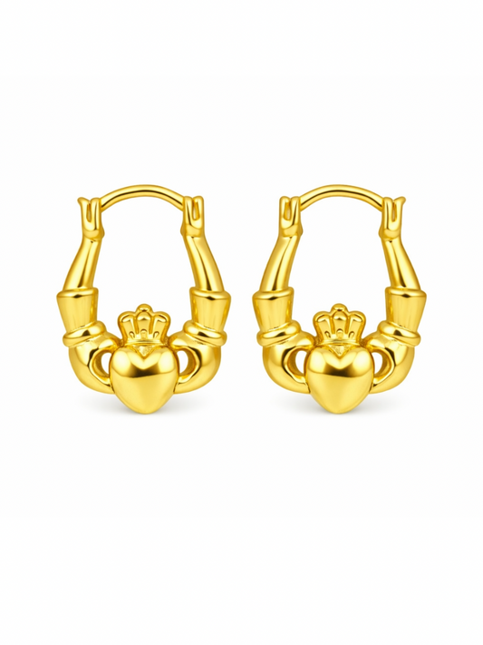 The Mini Gold Claddagh Hoop