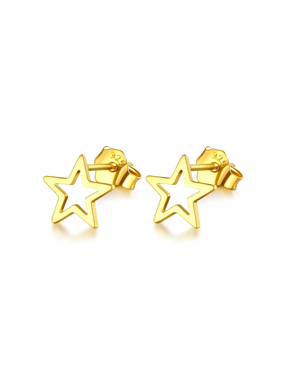 gold star stud earrings
