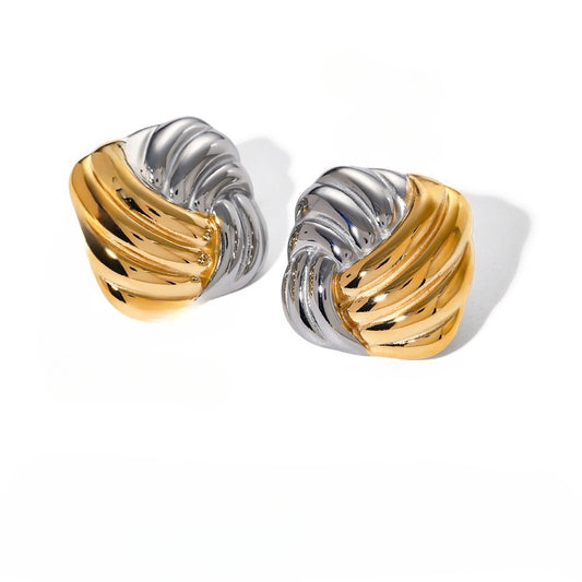 chunky mixed metal statement studs 