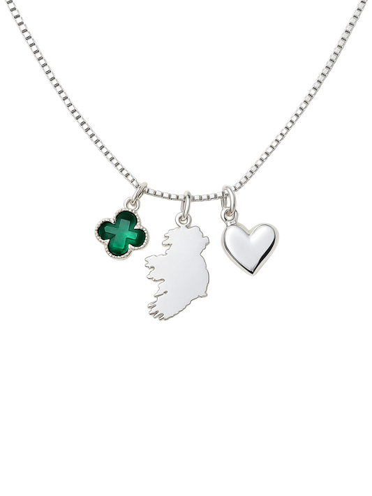 The Silver Éire Charm Stack Necklace