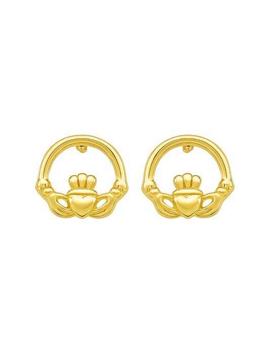 Claddagh Stud Earrings - GOLD