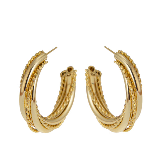 gold twisted wrap hoop earring